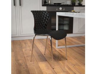Contemporary Design Black Plastic Stack Chair