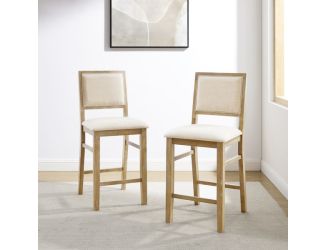 Joanna 2-Piece Upholstered Counter Height Bar Stool Set