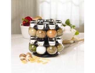 16-Jar Revolving Spice Rack with Spice Refills for 5 Years