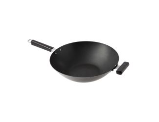 Joyce Chen - Professional Series 14" Carbon Steel Excalibur Nonstick Flat Wok w/Phenolic Handles