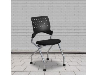 Galaxy Mobile Nesting Chair with Curved Back and Black Fabric Seat