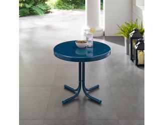 Retro Metal Side Table In Navy