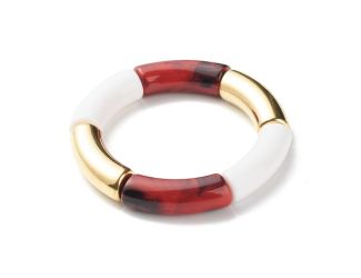 Red/Brown Multi Tube Stretch Bracelet