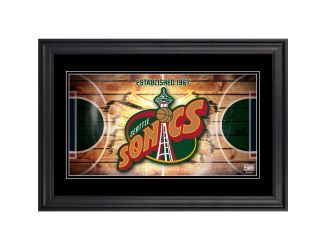 10" x 18" Hardwood Classics Panoramic Framed Photograph - Seattle SuperSonics