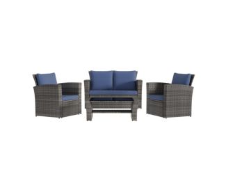 4-Piece Outdoor Wicker Rattan Patio Set