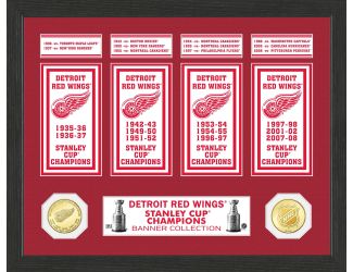 Detroit Redwings Stanley Cup Banner Collection Photo Mint