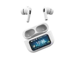 Noise Cancelling True Wireless Earbuds w/ Touch Screen Case White