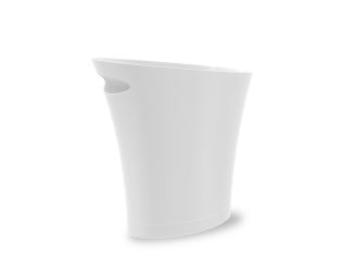 Skinny Trash Can 2G Metal/White