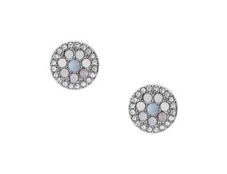 Blue Mosaic Rose Gold-Tone Stainless Steel Earrings