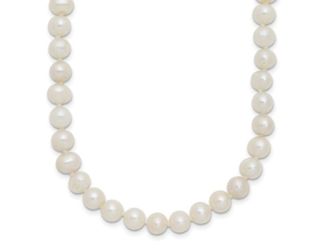 Sterling Silver 6-7mm White Freshwater Cultured Pearl Necklace