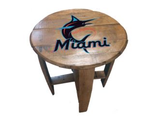Miami Marlins Oak Barrel Table