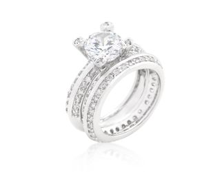 Round Cut Cubic Zirconia Ring Set