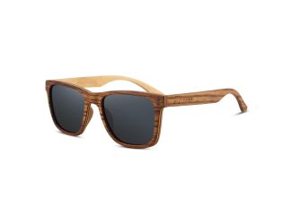 Ziggy - Zebra Wayfinder Wooden Sunglasses Grey Lens
