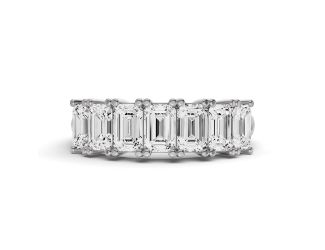1CTW 7  Stone Emerald Lab Diamond Band Size 9.5
