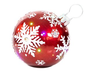 Indoor/Outdoor Oversized Christmas Decor w/ Long-Lasting LED Lights, 18-In. Jeweled Ball Ornament w/