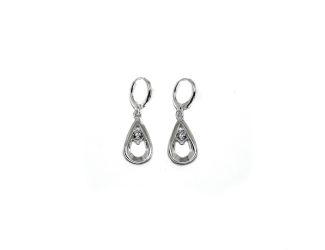 Suspended Silver Teardrop Earrings