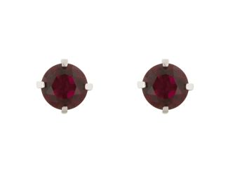 Ruby Cubic Zirconia Stud Earrings
