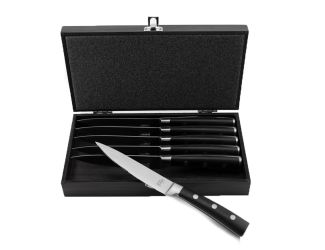 Classico 7pc SS Steak Knives, with Wood Case