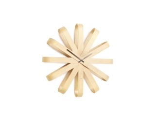Ribbon Wood Wall Clock 20.25in Natural