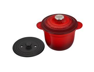 2.25qt Cast Iron Rice Pot w/ SS Knob Cerise