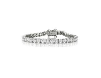White Gold Plated CZ Tennis Bracelet Size 7.25