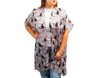 Cat Print Kimono