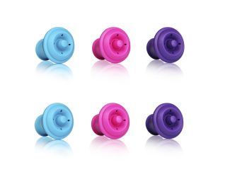 Vacu Vin Vacuum Wine Stopper Pink/Blue/Purple - Set of 6
