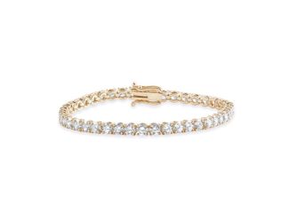 Bright White Privilege Round Lab Grown Diamond Tennis Bracelet in 14K Yellow Gold 9.00ct,EF,VS1 VS2