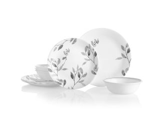 Misty Leaves 12pc Round Dinnerware Set