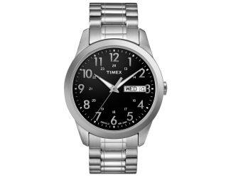 Men's Elevated Classic Stainless Steel Expansion Strap Watch