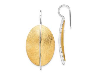 Sterling Silver Radiant Essence Rhodium Plated Gold-tone Dangle Earrings