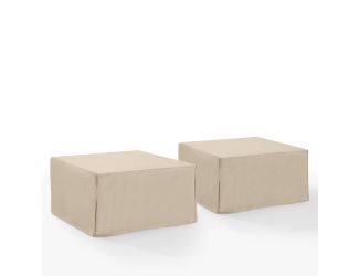 2Pc Square Table And Ottoman Furniture Cover Set