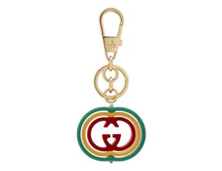 Gucci Interlocking G Rainbow Keyring Key Chain Handbag Charm