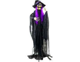 Life-Size Witch Prop with Lights and Sound, Indoor/Covered Outdoor Halloween Decoration