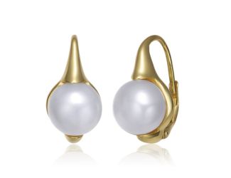 Freshwater Pearl Leverback Earrings Size 0.74