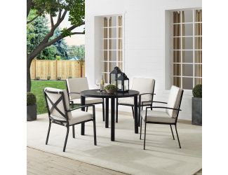 Kaplan 5Pc Outdoor Metal Round Dining Set
