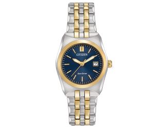 Womens Corso Eco-Drive Two-Tone Watch Blue Dial