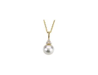 14K Yellow  Freshwater Cultured Pearl & .06 CTW Diamond 18" Necklace
