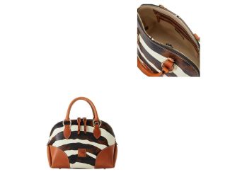 Zebra Leather Domed Satchel