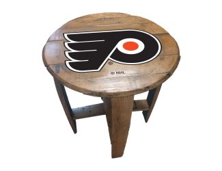Philadelphia Flyers Oak Barrel Table