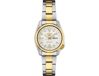 Seiko 5 Ladies Sport, White dial, Two-tone bracelet