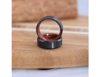 Manhatten - Tungsten & Rosewood Ring Size 15