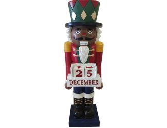 60-inch Fiberglass African American Nutcracker Figurine with Music and Countdown