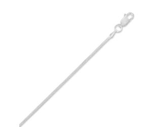 18" 1.3mm Sterling Silver Square Chain with Lobster Clasp