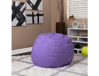 Small Solid Purple Refillable Bean Bag Chair for Kids and Teens