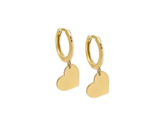 Solid Dangling Heart Huggie Earring