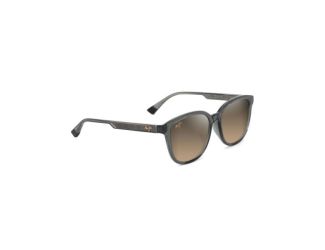 Ku'ikahi Asian Fit Polarized Sunglasses Shiny Dark Gray Frame HCL Bronze Lens