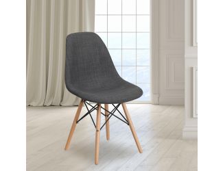 Siena Gray Fabric Chair with Wooden Legs - Hospitality Seating - Side Chair