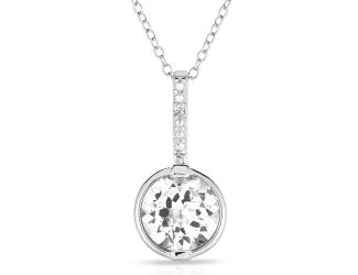 White Topaz & Diamond Necklace