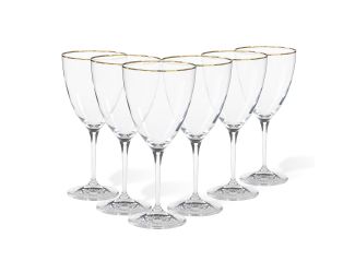 Sensa Set/6 water glasses w/ golden rim
